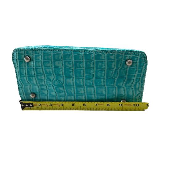 Patricia Nash Aqua Croc Embossed Leather Handbag NWT 10th Anniversary Edition - Picture 6 of 10